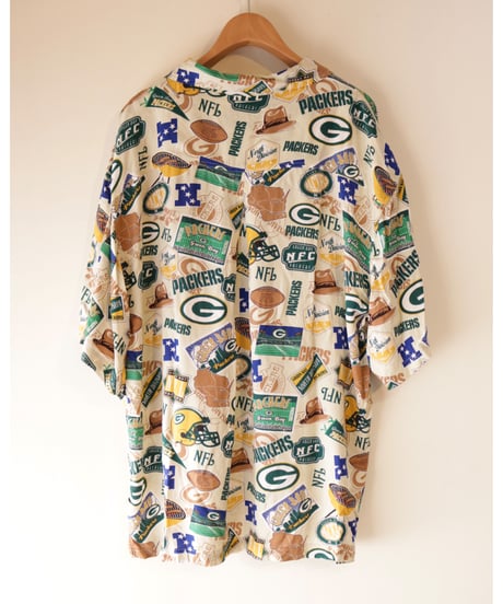 【古着】NFL PACKERS ALOHA SHIRT Beige Size XL