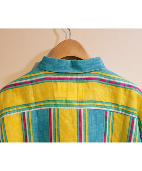 【古着】FRANK STRIPE SS BD SHIRT Yellow/Blue Size XL