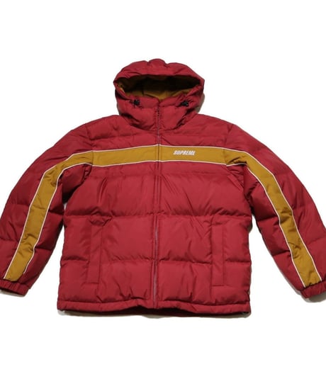 Supreme Stripe Panel Down Jacket Burgundy シュプリーム ダウン ジャケット バーガンディ M size