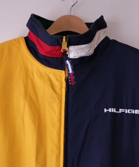 【古着】TOMMY HILFIGER REVERSIBLE JACKET Yellow/Navy/Green Size XL