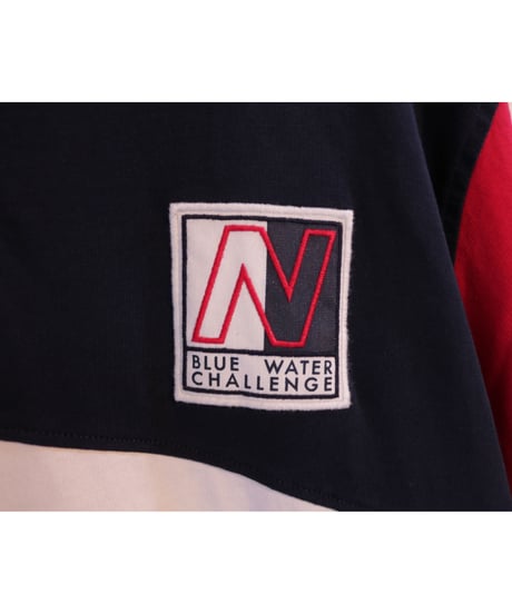 【古着】NAUTICA LS RUGBY SHIRT Red/Green/Navy Size L