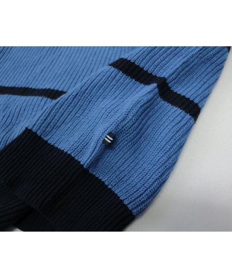 【古着】NAUTICA JEANS BORDER SWEATER Blue/Black Size L