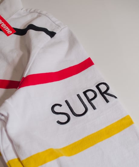 Supreme Striped Rugby White ラガーシャツ（ホワイト）