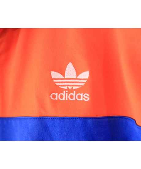 【古着】ADIDAS JERSEY TRACK TOP Orange/Blue Size L