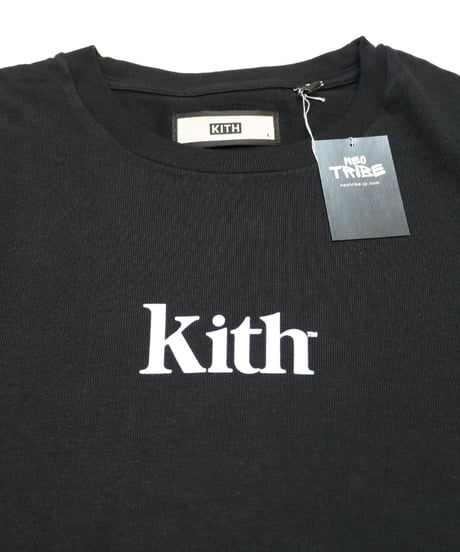 KITH Pigment Dyed Serif Tee Black L size