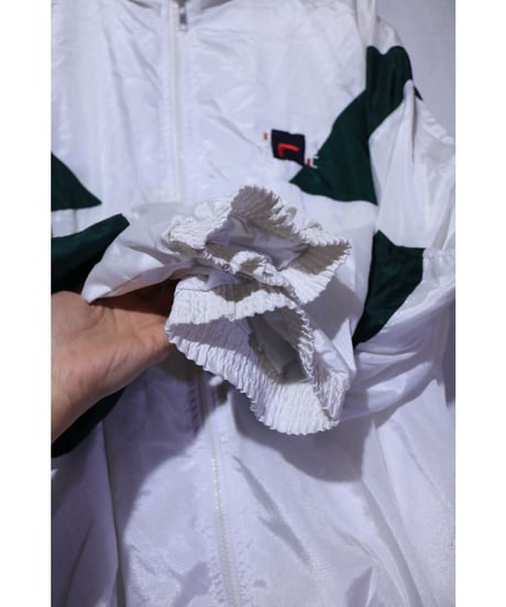 【古着】FILA NYLON JACKET White/ Green Size L