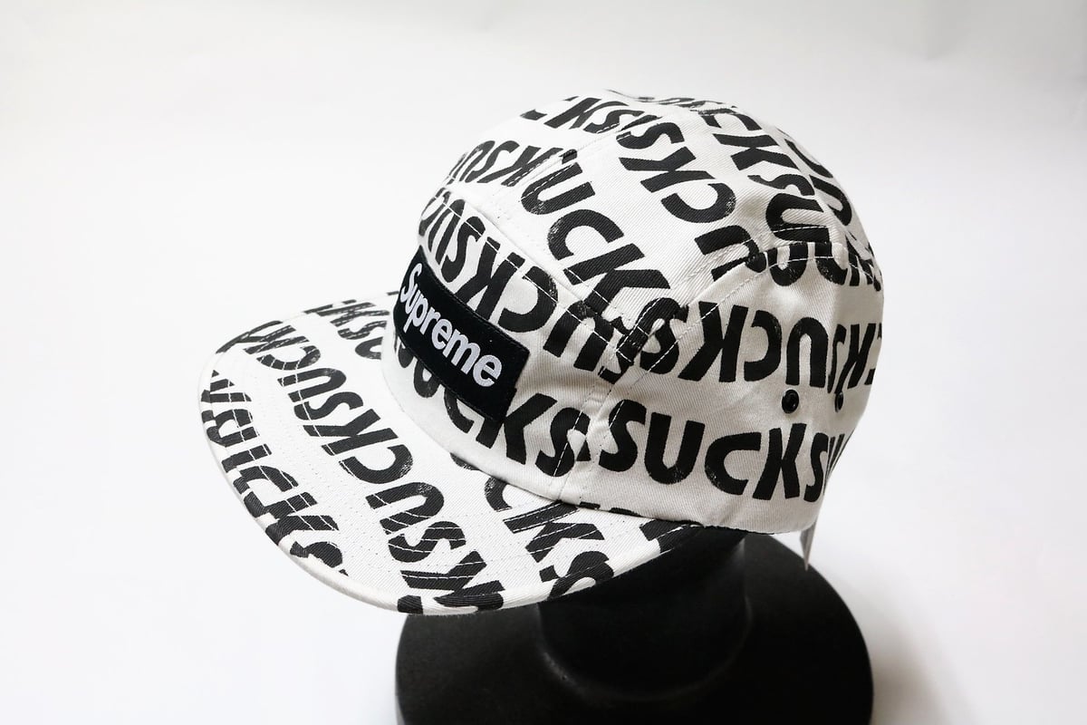 supreme 2017SS SUCK CAMP CAP WHITE