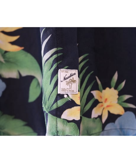 【古着】NAUTICA ALOHA SHIRT Navy Size L