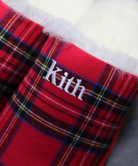 KITH FLANNEL SHERPA SLIPPER Red Multi Size 43 (28cm)