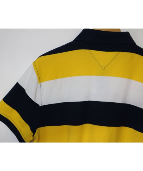 【古着】TOMMY HILFIGER RUGBY SHIRT Yellow/ Navy Size Kids L