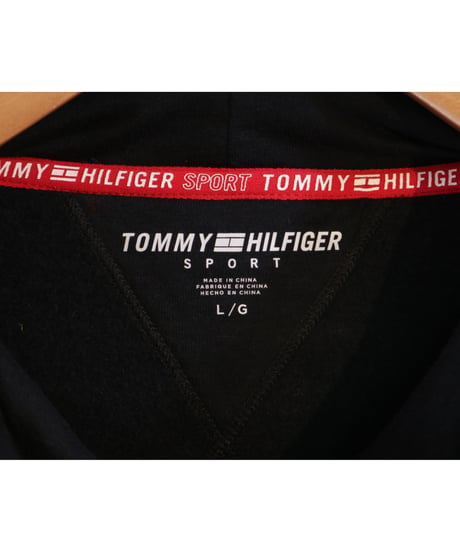 【古着】TOMMY HILFIGER SPORT HOODIE Black Size L