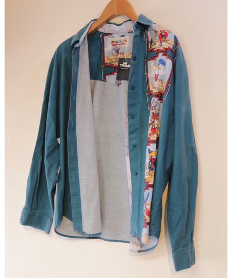 【古着】KARMAN LOONEY TUNES WESTERN SHIRT Green Size XL