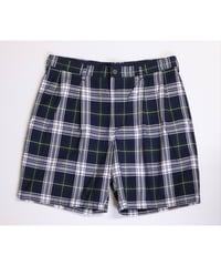 【古着】NAUTICA CHECK SHORT PANTS Navy/White/Green Size W36