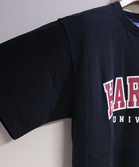 【古着】CHAMPION HARVARD UNIVERSITY T Black Size L