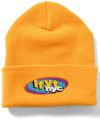 LFYT エルエフワイティー NY RADIO LONG BEANIE ニットキャップ YELLOW イエロー