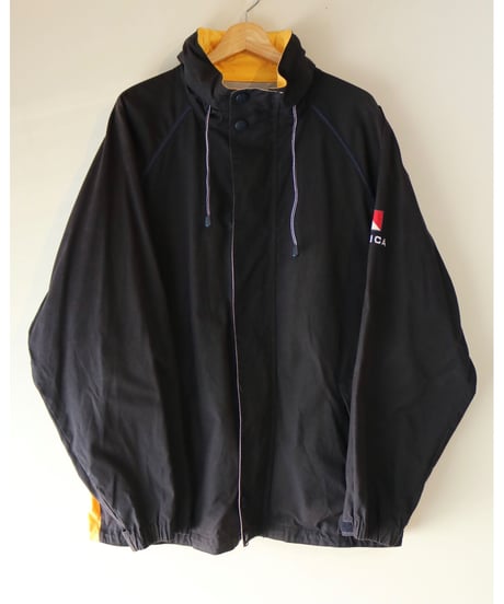 【古着】NAUTICA NYLON JACKET Black/Yellow Size XL