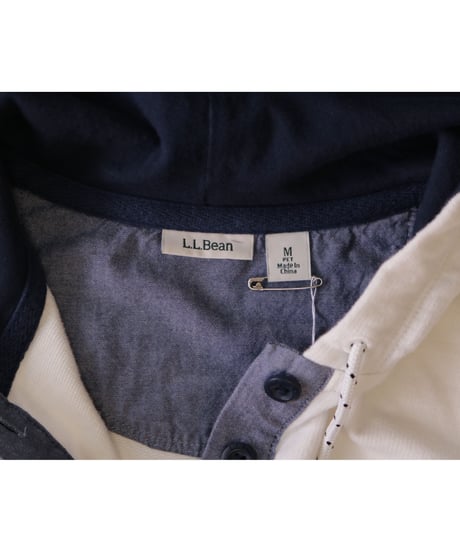 【古着】L.L. BEAN BORDER HOODIE White Size M
