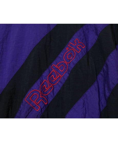 【古着】REEBOK ZIPUP NYLON JACKET Purple/Black/Red Size L