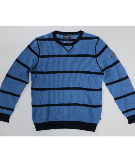 【古着】NAUTICA JEANS BORDER SWEATER Blue/Black Size L