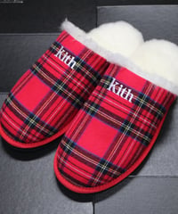 KITH FLANNEL SHERPA SLIPPER Red Multi Size 43 (28cm)