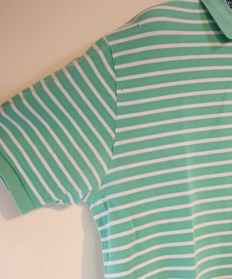 【古着】POLO RALPH LAUREN ポロシャツ ボーダー Green/White Size XL