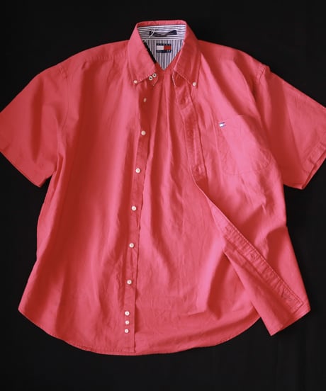 【古着】TOMMY HILFIGER SS BD SHIRTS Pink Size L