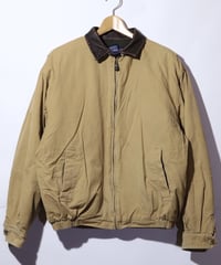 【古着】NAUTICA FLIGHT JACKET LEATHER COLLAR Beige/Green Size M