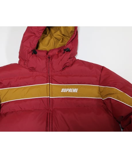 Supreme Stripe Panel Down Jacket Burgundy シュプリーム ダウン ジャケット バーガンディ M size