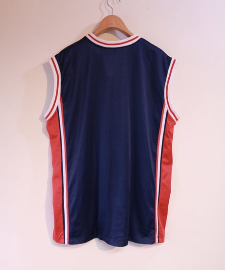 【古着】BEVERLY HILLS POLO CLUB ゲームシャツ Navy/Red Size XL