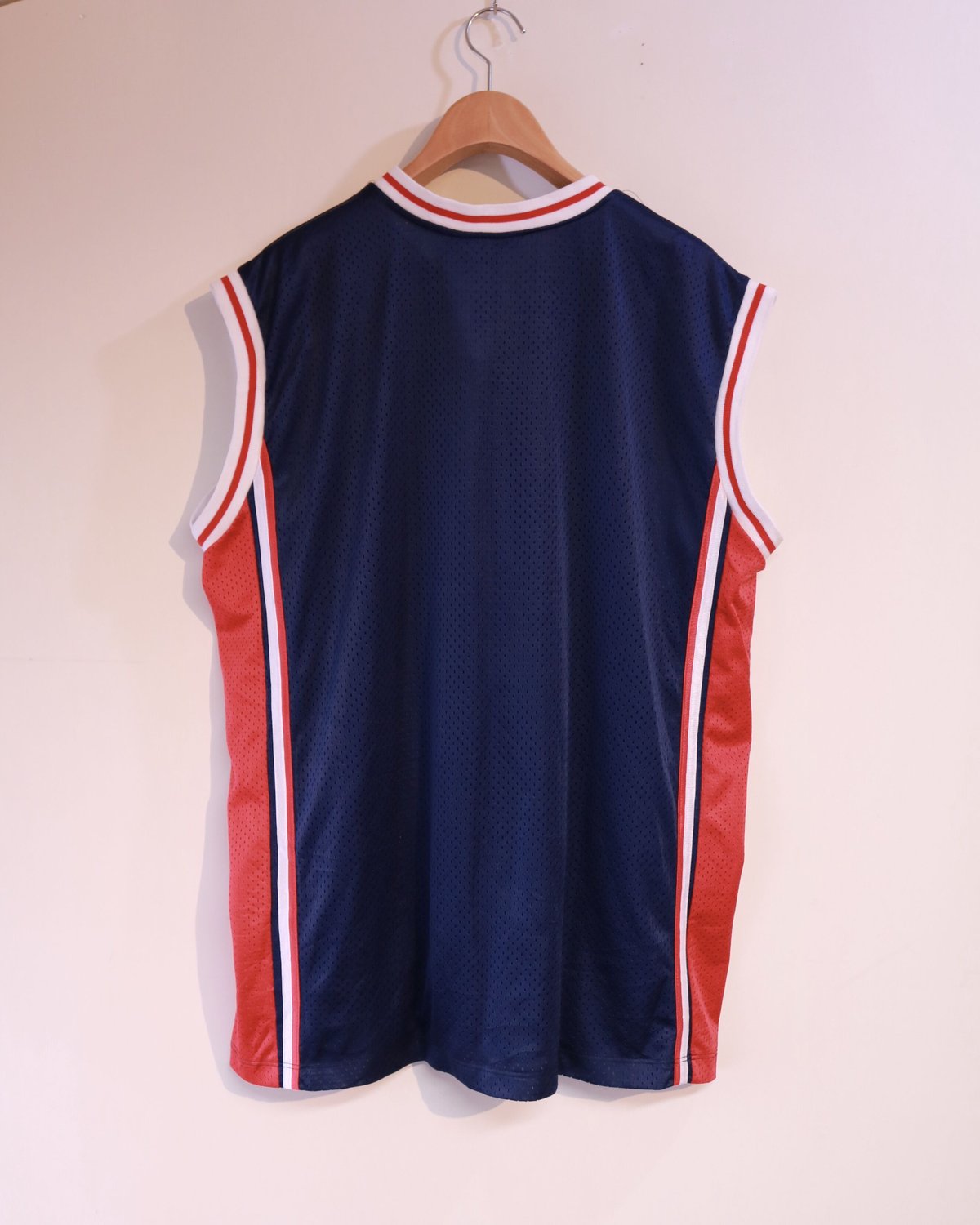 【古着】BEVERLY HILLS POLO CLUB ゲームシャツ Navy/Red Size XL