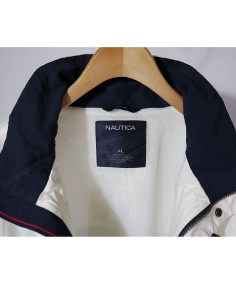 【古着】NAUTICA NYLON JACKET White/Navy Size XL