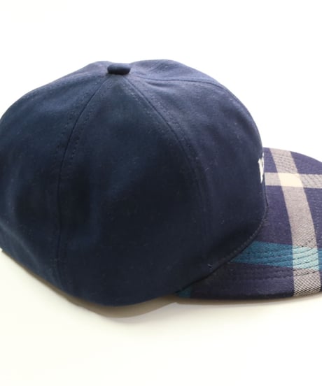 KITH CREST FLAT DAD HAT Navy/Blue　キス　チェック　キャップ