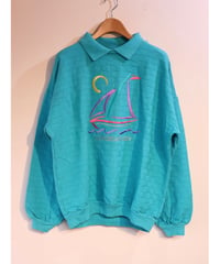 【古着】CRAZY SHIRT HAWAII LONGBOAT KEY SWEAT Turquoise Size M
