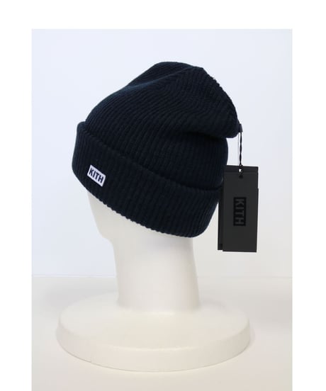 KITH Box Logo Knit Beanie Navy