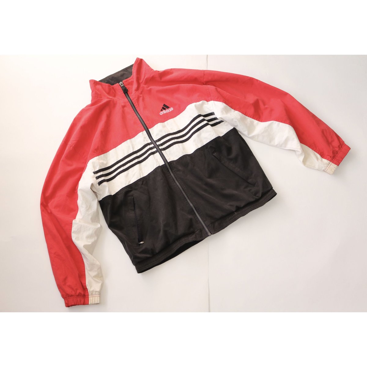 古着】ADIDAS PERFORMANCE TRACK JACKET Red/White/B 古着】ADIDAS PERFORMANCE TRACK JACKET Red/White/B