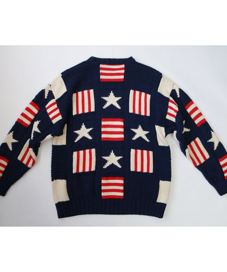 【古着】TOMMY HILFIGER KNIT SWEATER USA Navy/Red/White Size M