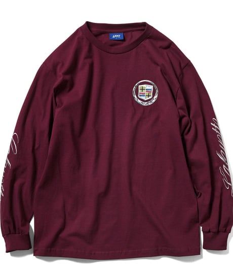 LFYT LUX CREST L/S TEE BURGUNDY Size XL