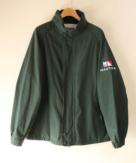 【古着】NAUTICA NYLON JACKET Green/Navy Size L