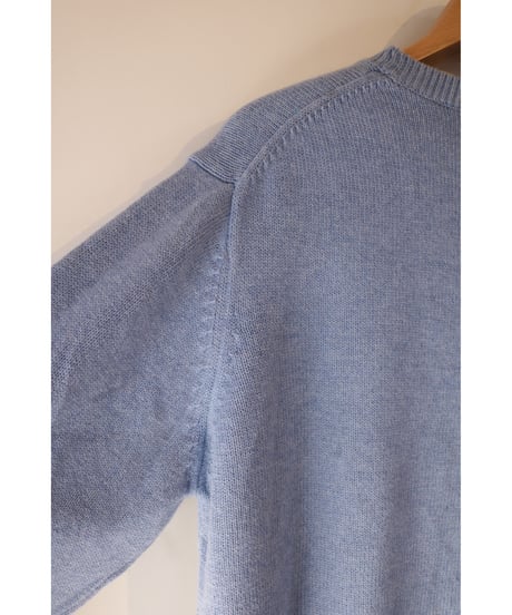 【古着】NAUTICA STRIPE KNIT SWEATER Light Blue Size M