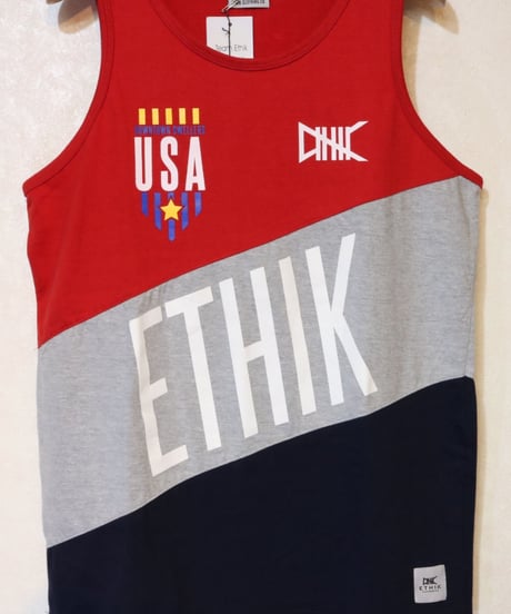 ETHIK TANK TOP RED/GREY/NAVY Size US M