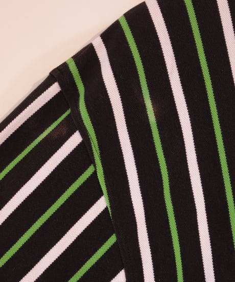 【古着】TOMMY HILFIGER ポロシャツ ストライプ Black/Green Size M