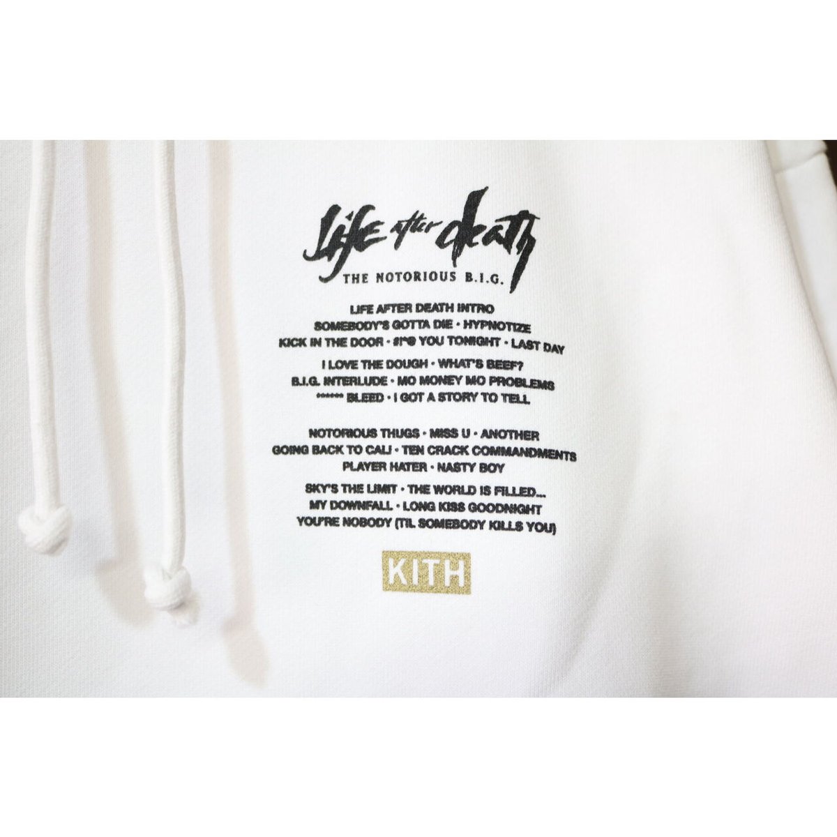 kith the notorious b.i.g hoodie white S