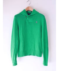 【古着】RALPH LAUREN SPORT COLLARED KNIT SWEATER Green Size L