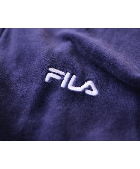 【古着】FILA VELOUR TRACK JACKET Navy/Red/White Size M