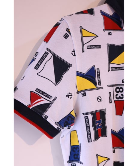 【古着】NAUTICA FLAGS POLO SHIRT White Size S