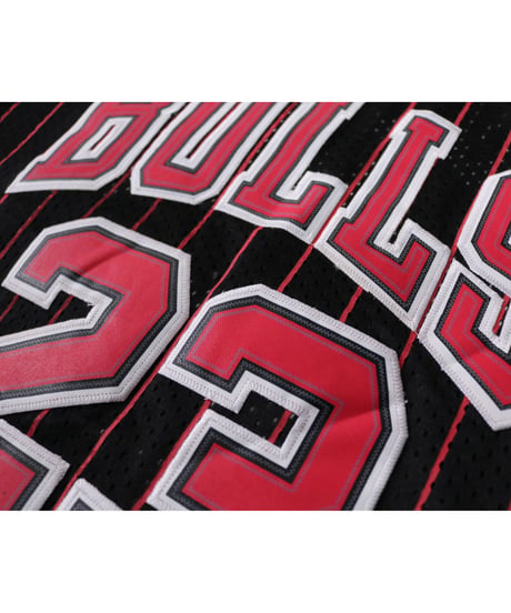 【古着】NBA NIKE BULLS 23 Michael Jordan Stripe Jersey Top Black/Red Size XL