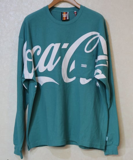 KITH X COCA-COLA QUINN L/S TEE AQUA L
