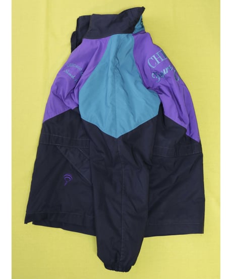 【古着】JAMMIN QUILTED NYLON JACKET  Purple/Green/Black Size L