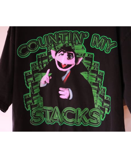 【古着】SESAMI STREET COUNT VON COUNT Tee Black Size 2XL