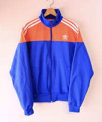 【古着】ADIDAS JERSEY TRACK TOP Orange/Blue Size L